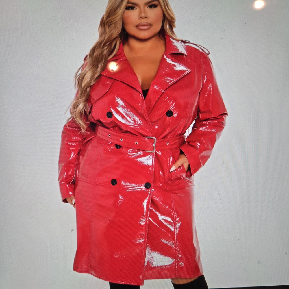 Women's Red Trench Coat